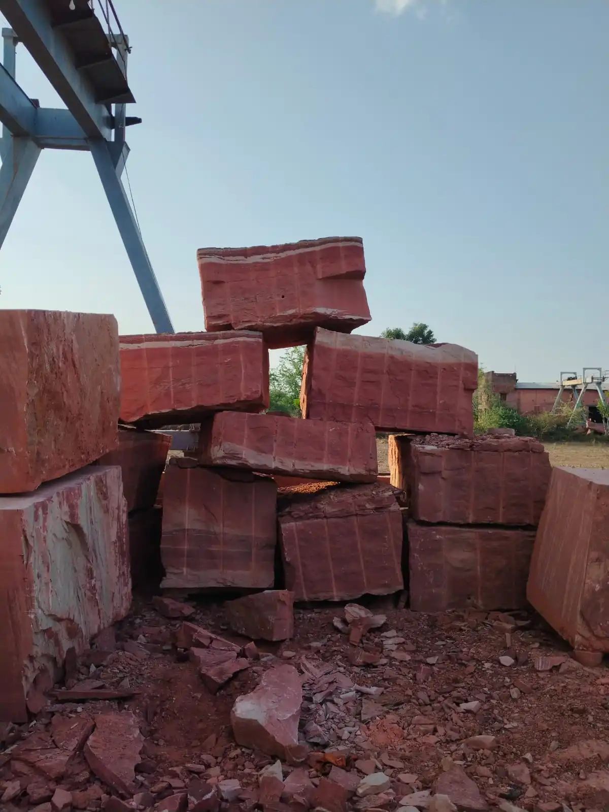 Dholpur Red Sandstone Bulk Blocks
