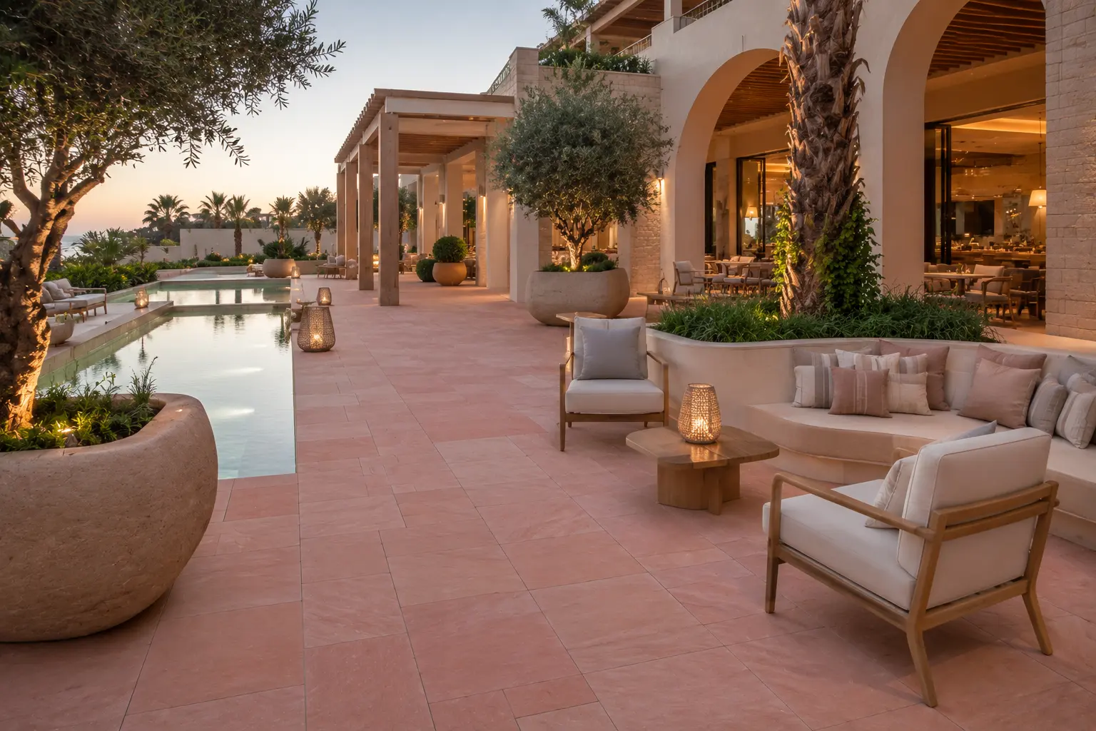 Bansi Paharpur Pink Sandstone for Luxury Landscape Architecture and Hospitality Projects in Australia