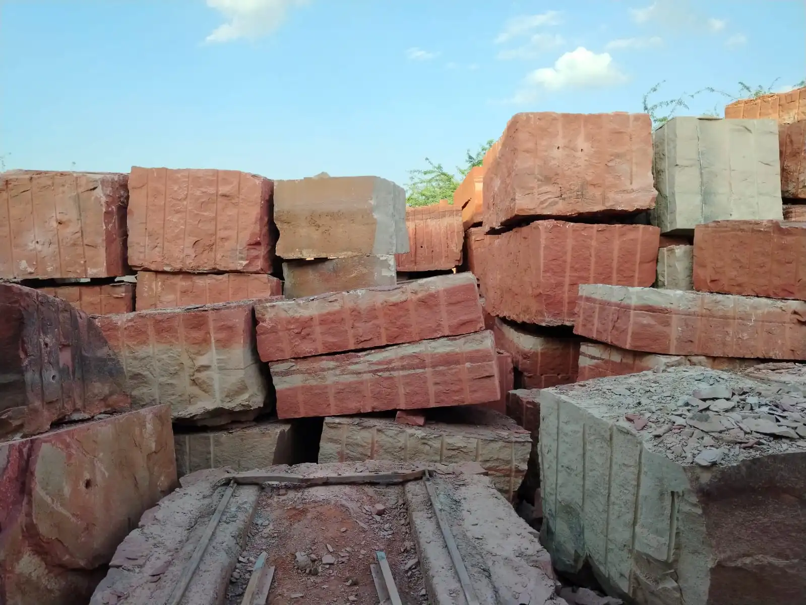 Natural Sandstone Block Stock