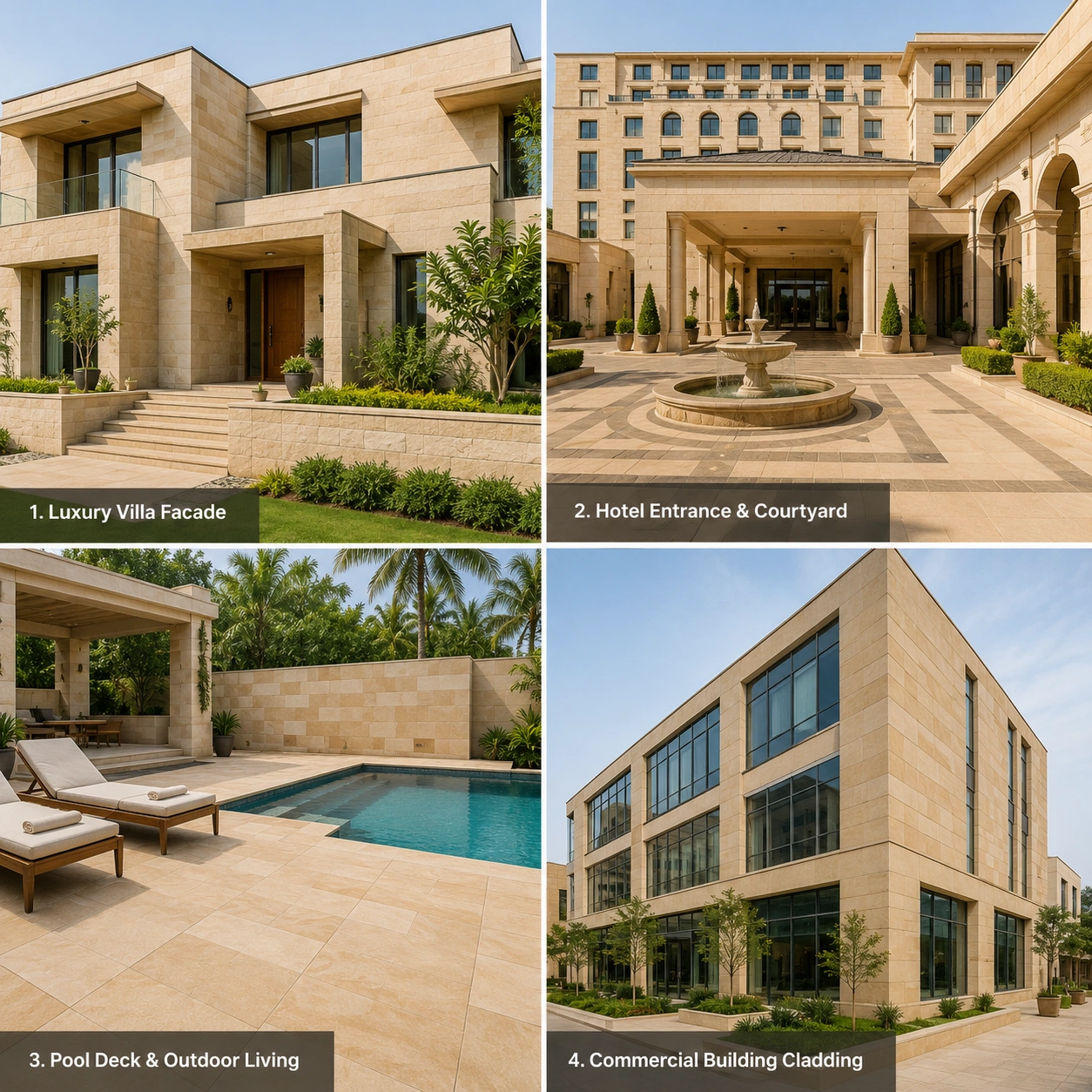 Applications of Dholpur Beige Sandstone in paving, landscaping and construction projects