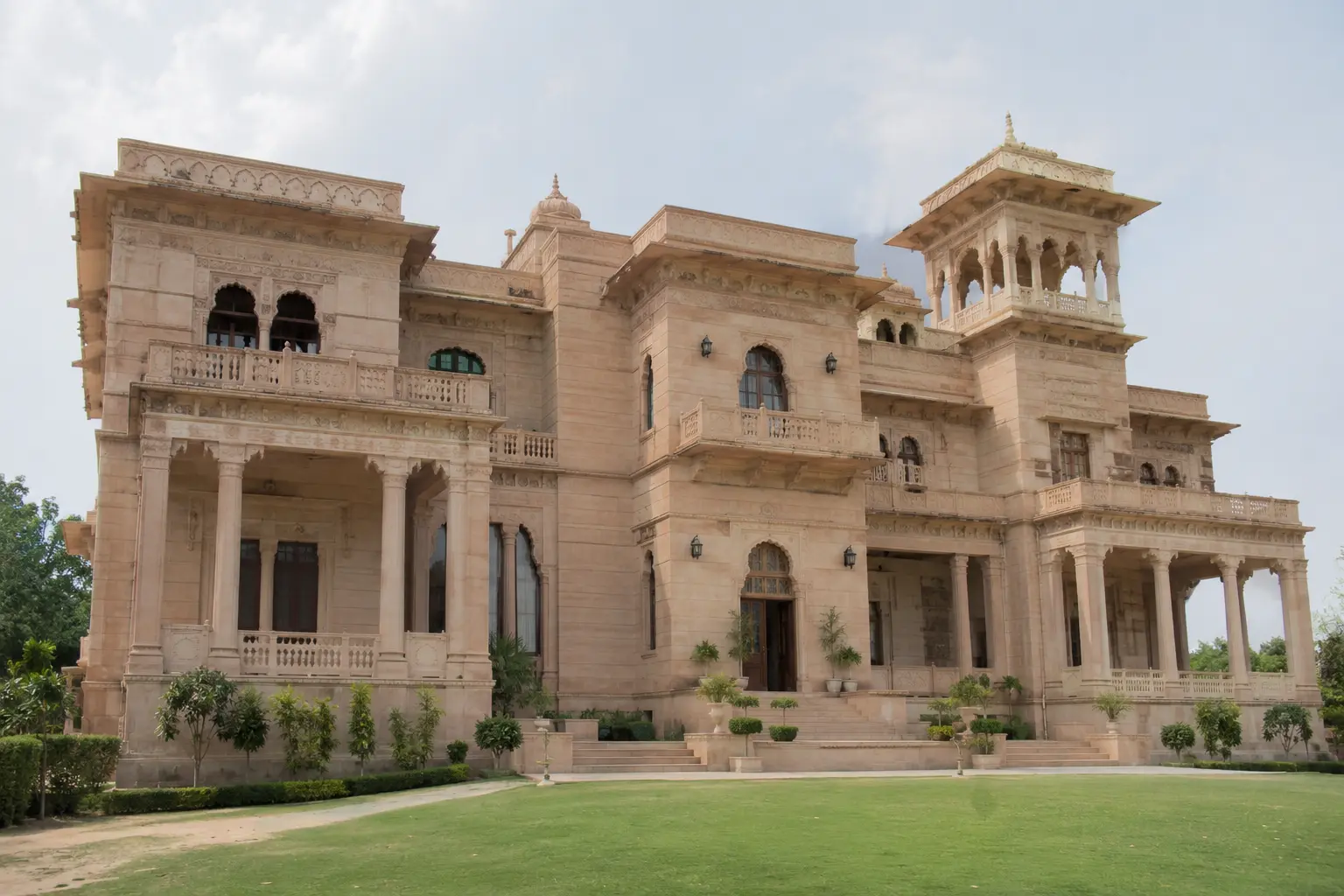 Luxury villa with Dholpur Beige Sandstone