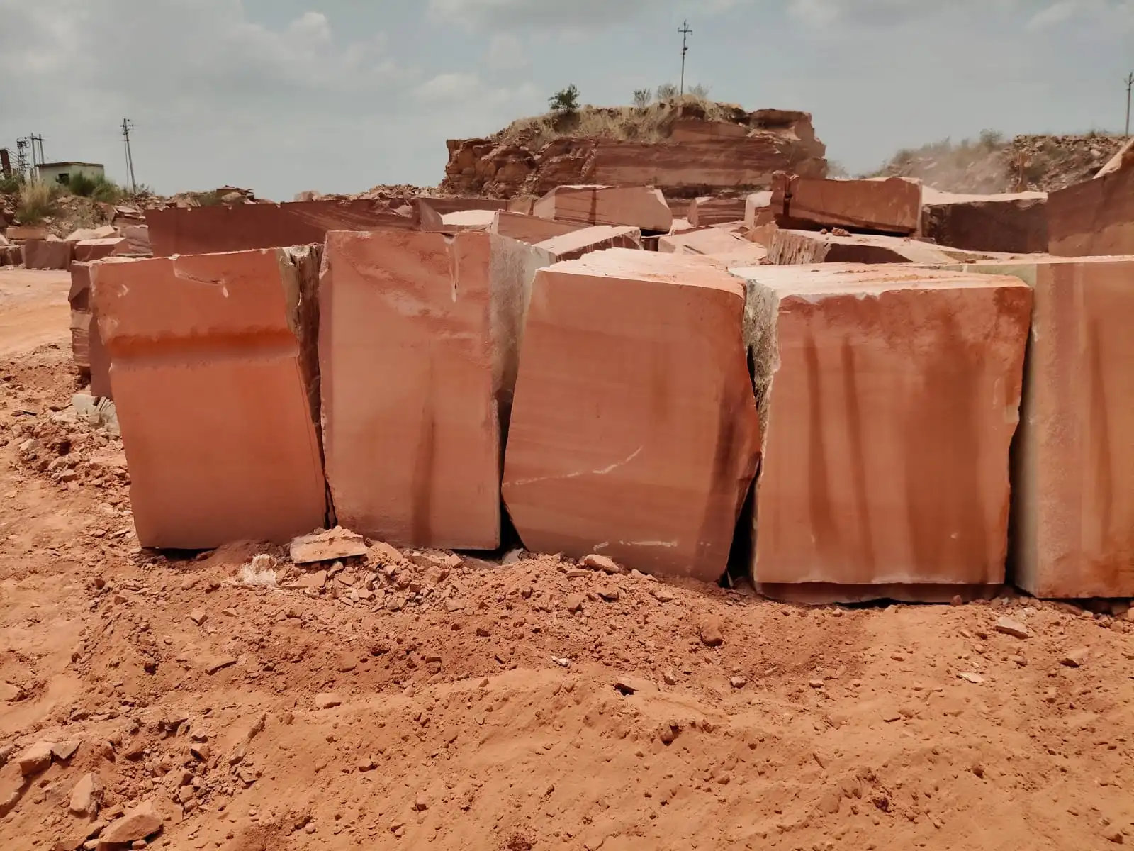 Dholpur Red Sandstone Blocks