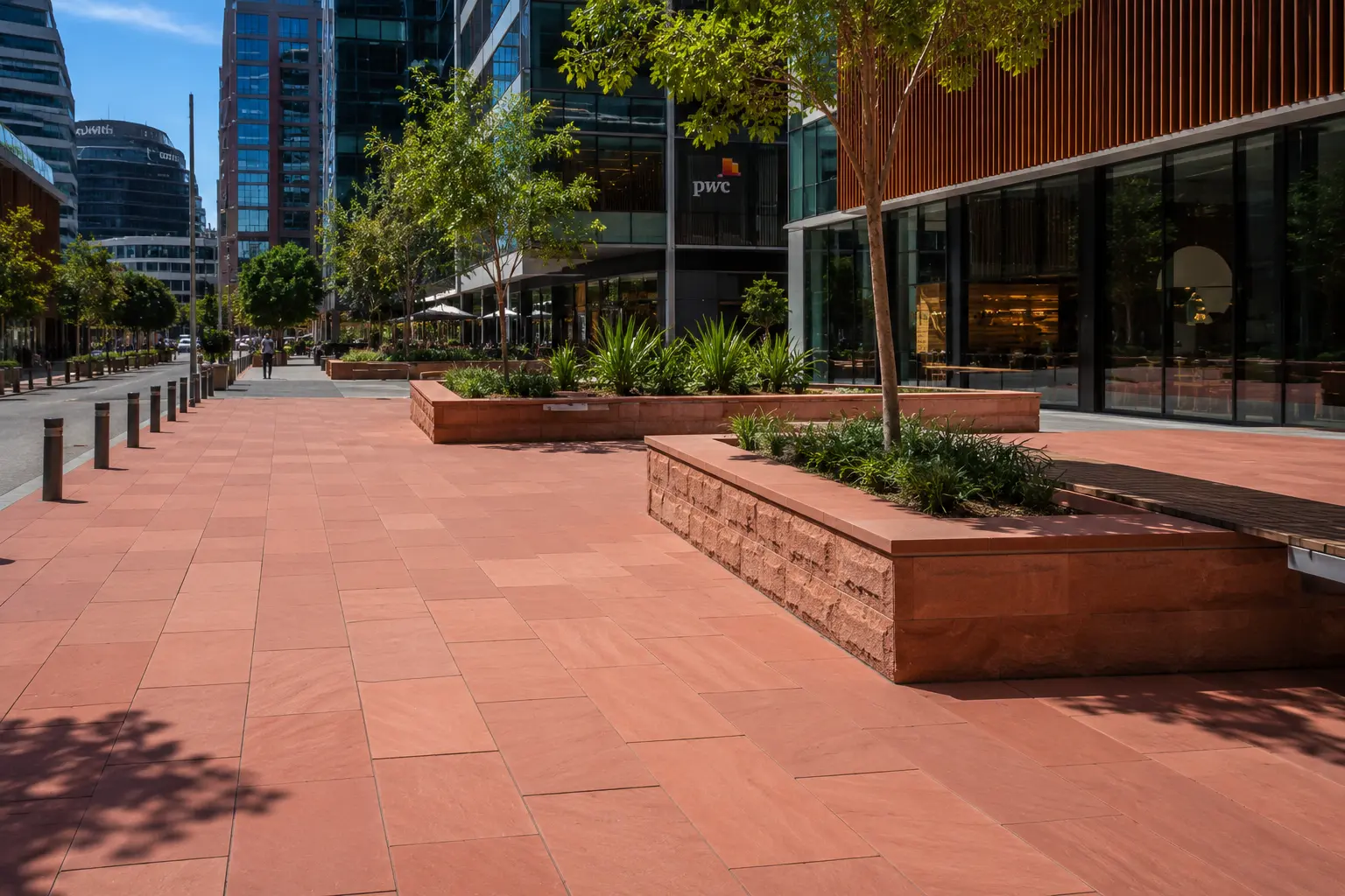 Dholpur Red Sandstone for commercial architecture and public space projects in Australia