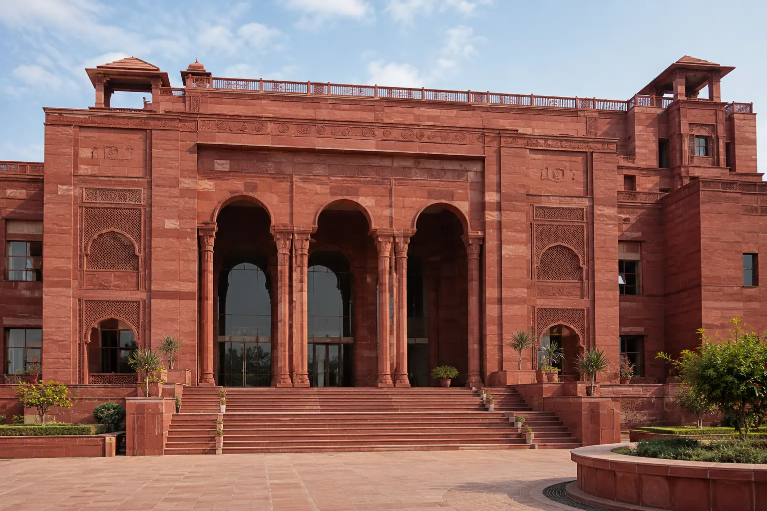 Dholpur Red Sandstone used in premium architectural construction