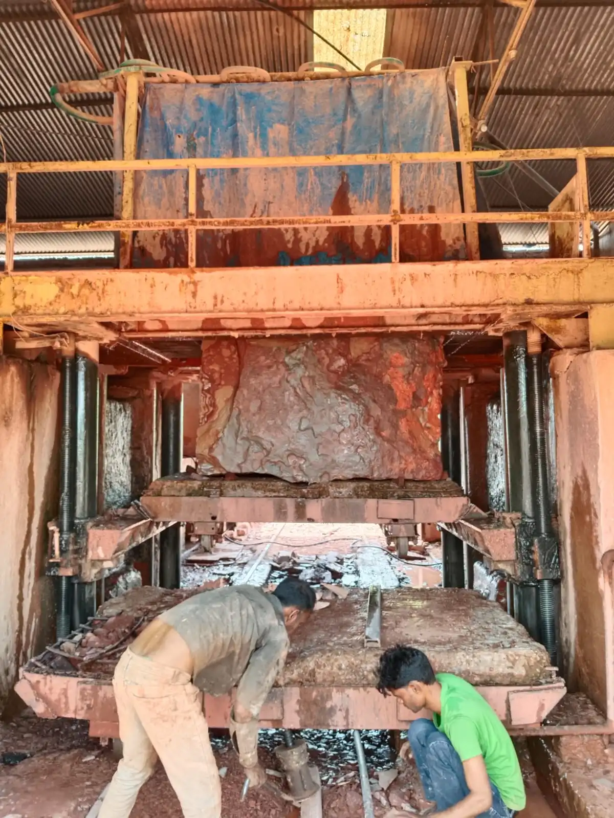 Sandstone processing factory in Rajasthan India