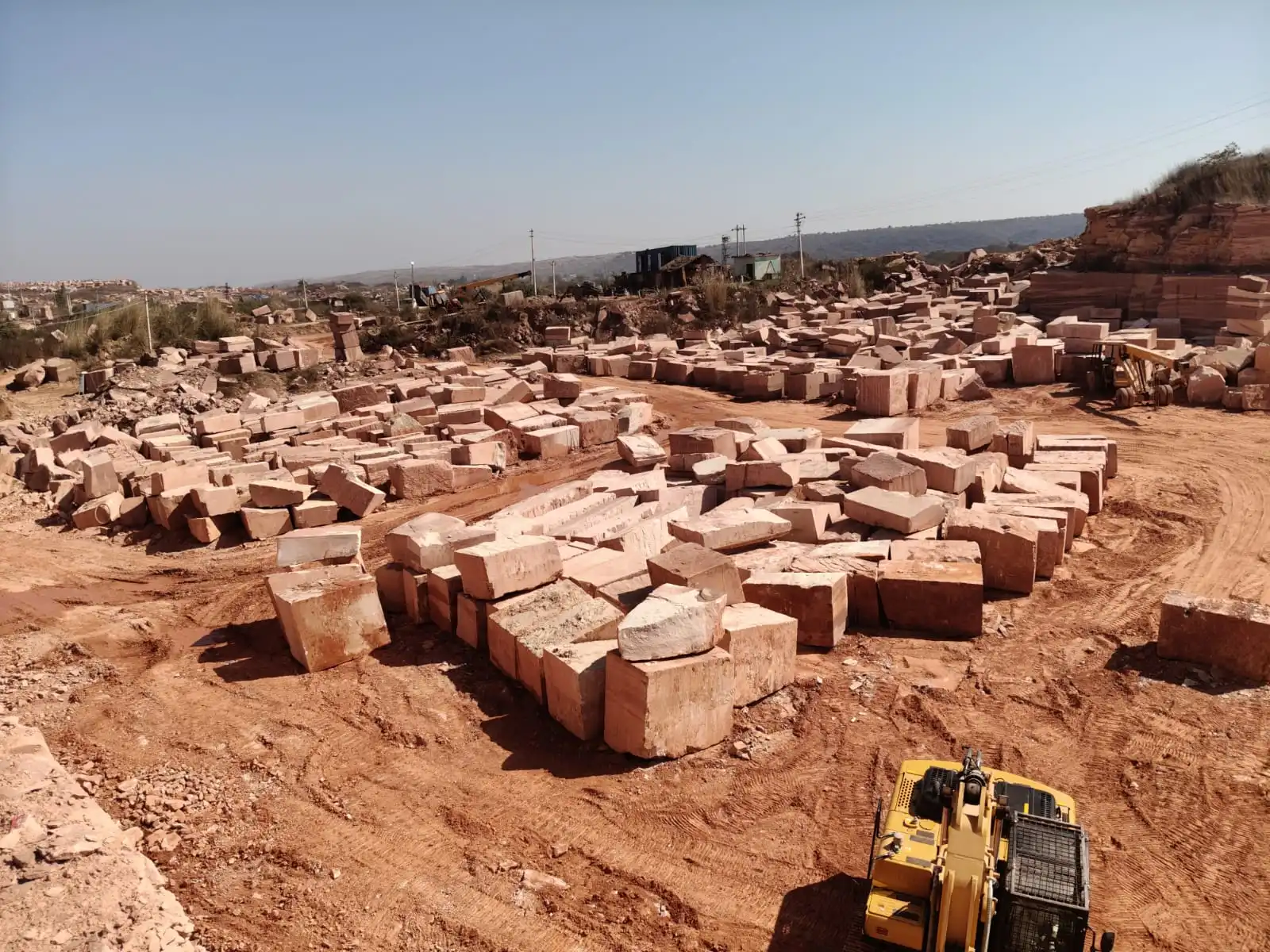 Natural sandstone quarry in Rajasthan India