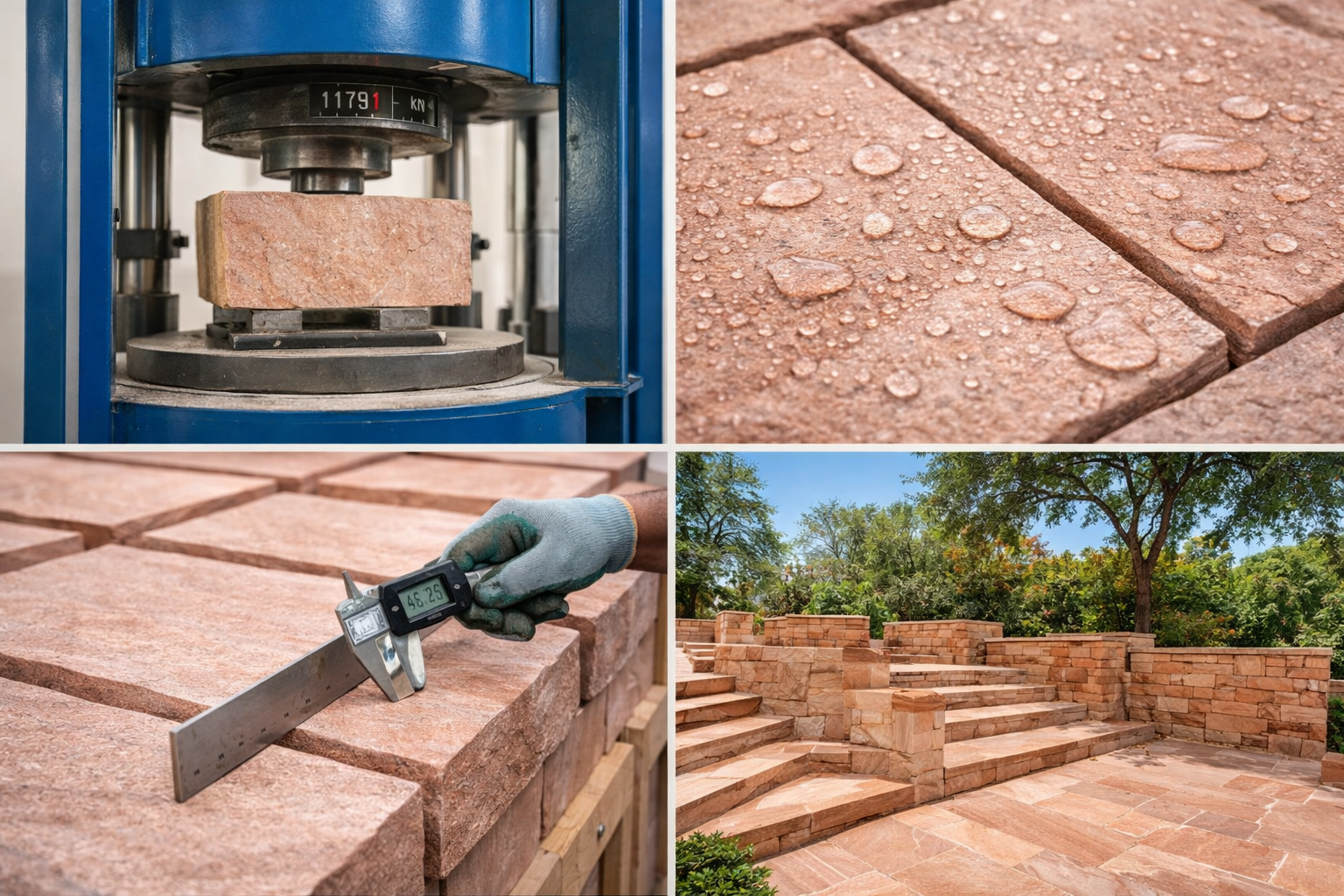 Architectural sandstone slab surface texture