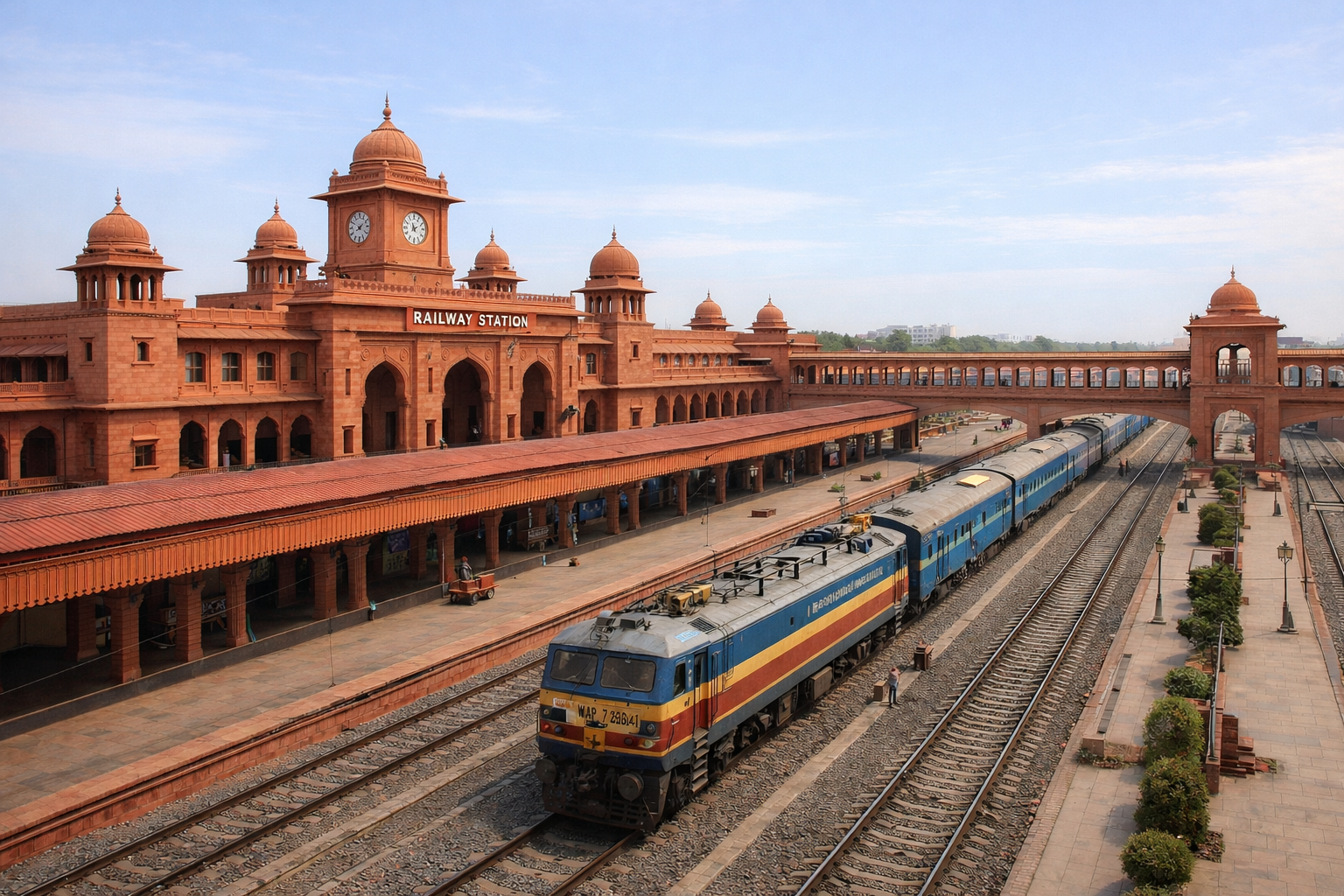 Dholpur Red Sandstone Railway Station Architecture