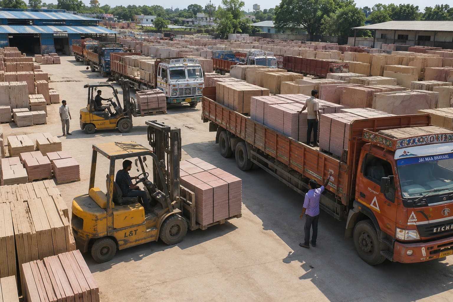 Bulk sandstone distribution network across India