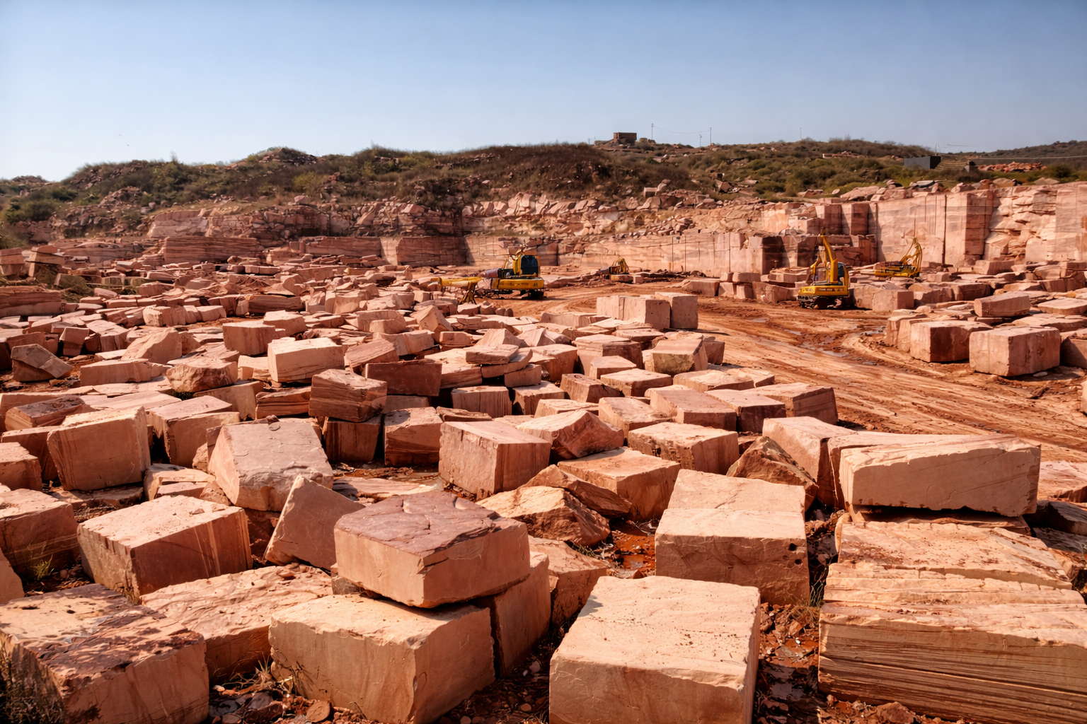 Dholpur sandstone quarry in Rajasthan India